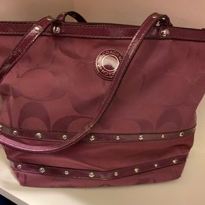 Coach Monogram Purse studded tote purse F20014